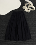 Women’s Boho Tiered Maxi Skirt - Elastic High Waist Flowy Eyelet Lace Long Summer Skirt