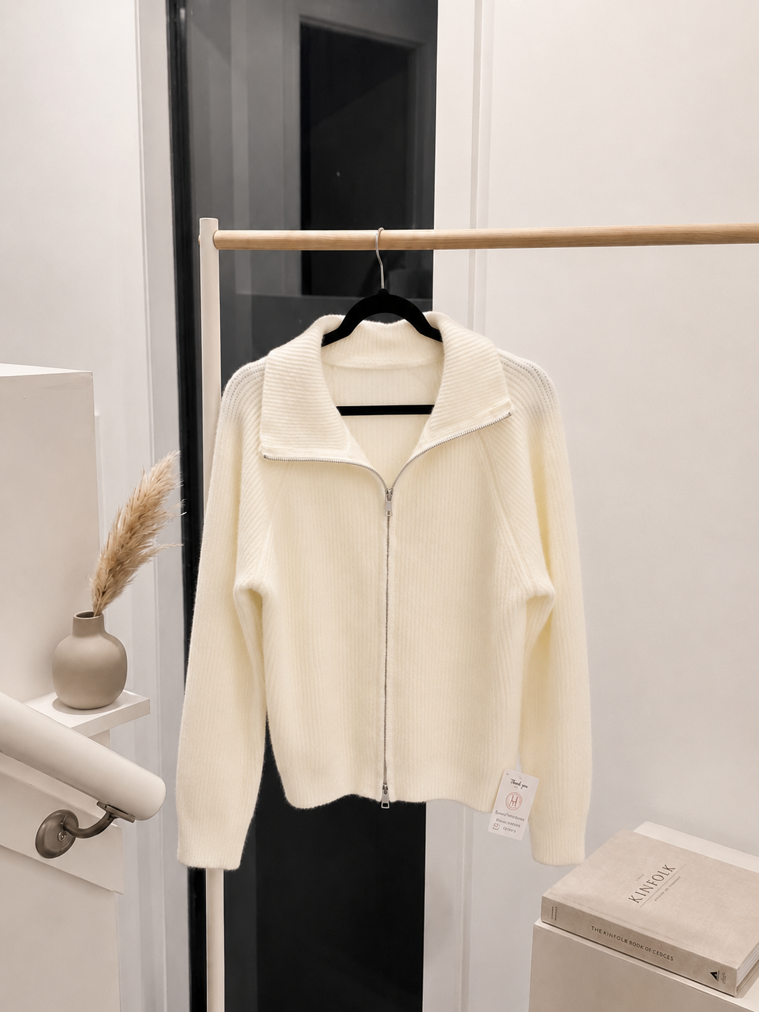 Women's Loose Fit Ribbed Double-Zip Knit Jumper