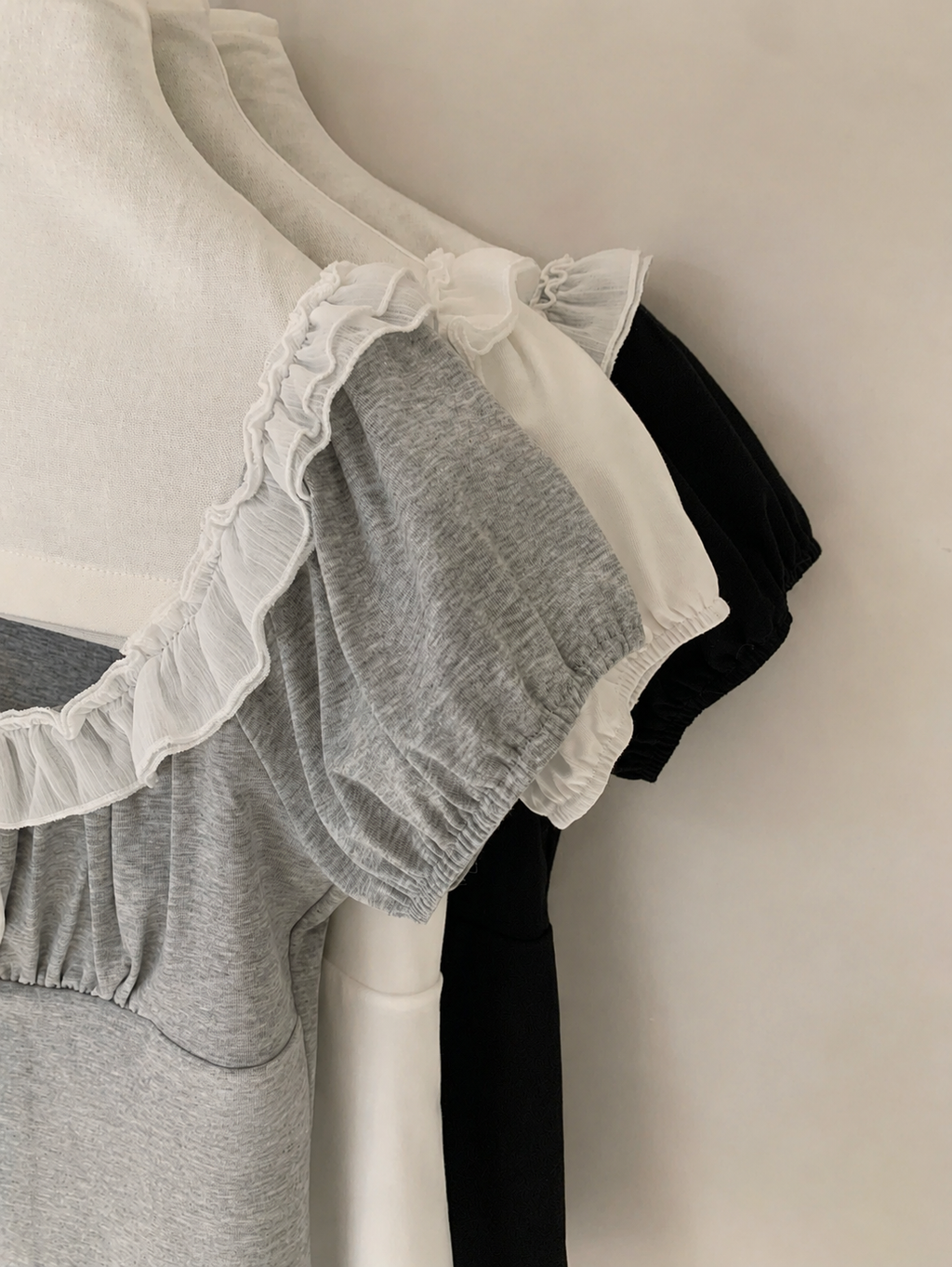 Coquette Ribbed Milkmaid Top with Ruffle Trim and Bow Accent