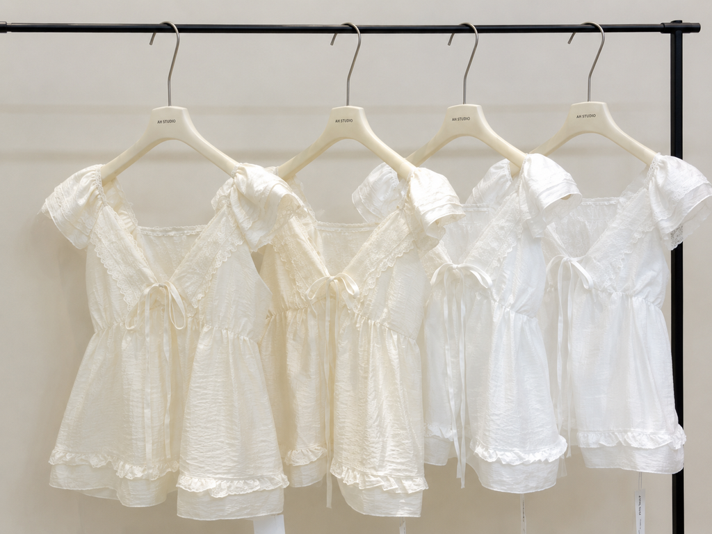 Off-Shoulder Lace-Trim Babydoll Blouse
