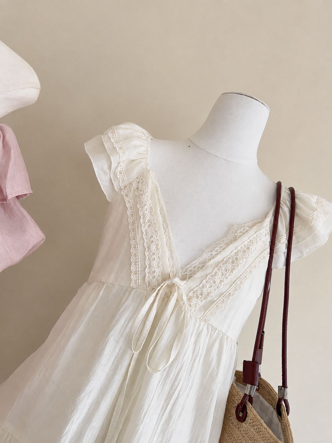 Off-Shoulder Lace-Trim Babydoll Blouse